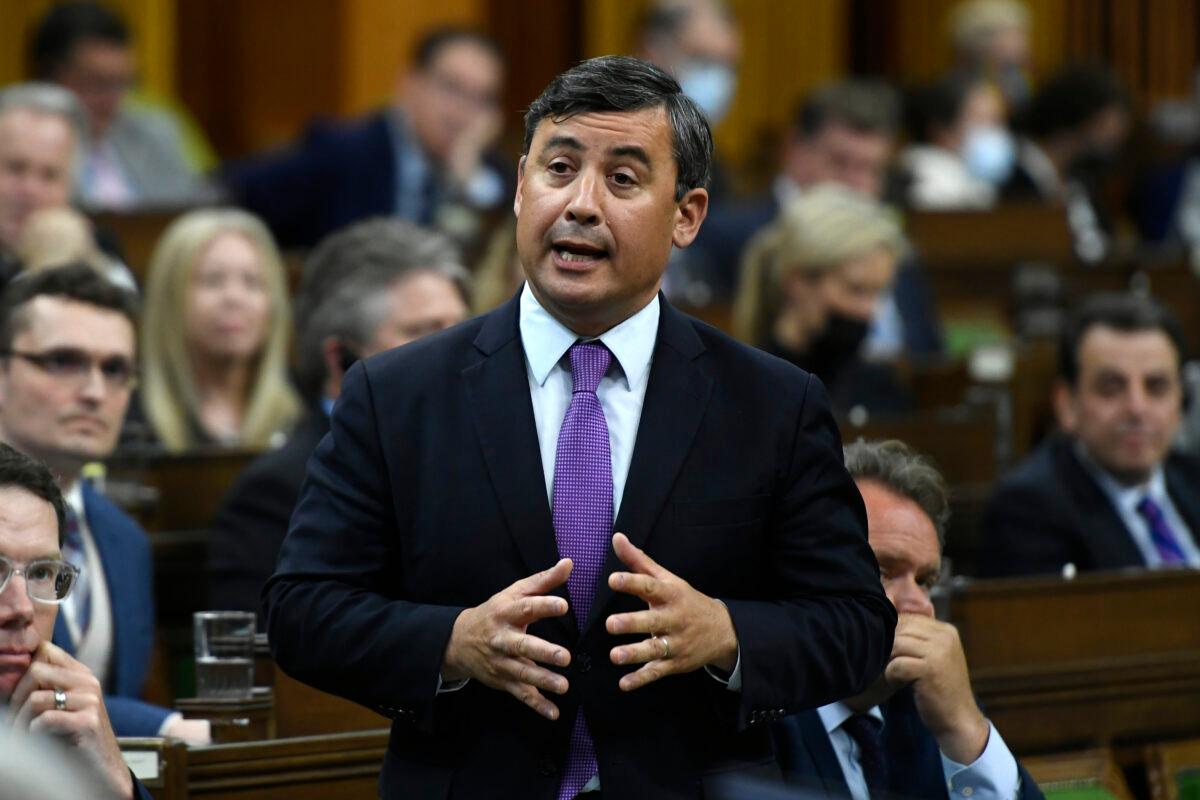 Conservative MP Michael Chong rises during Question Period in the House of Commons on Parliament Hill in Ottawa on June 13, 2022. (Justin Tang/The Canadian Press)