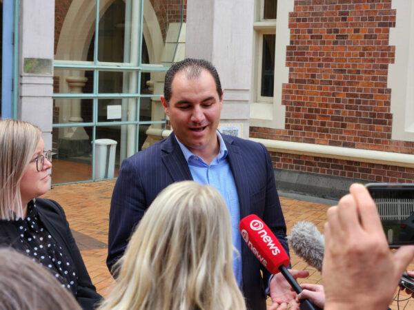 Former National MP Jami-Lee Ross speaks to media after he was cleared of all charges of donation fraud in Auckland, New Zealand, on Oct. 5, 2022. (The Epoch Times)