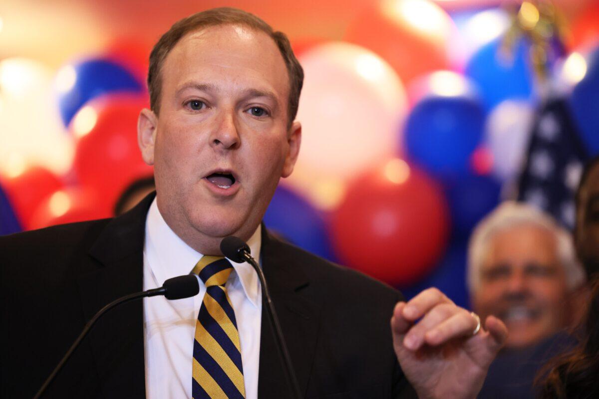 New York GOP Candidate for Governor Rep. Lee Zeldin (R-N.Y.) speaks during his election night party at the Coral House in Baldwin, N.Y., on June 28, 2022. (Michael M. Santiago/Getty Images)