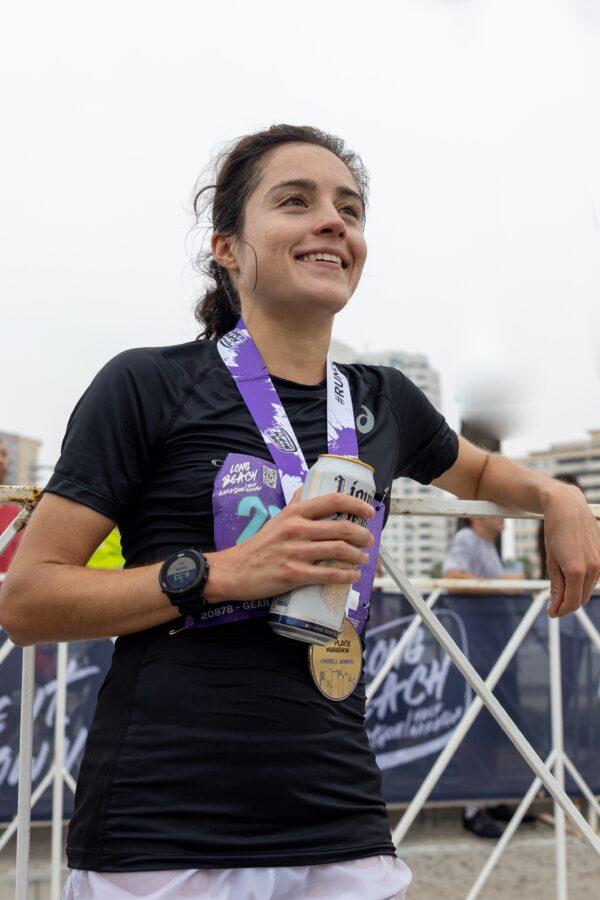 Margaux Curcuru wins the Women's Marathon in Long Beach, Calif., on Oct. 9, 2022. (Courtesy of Crash Kamon)