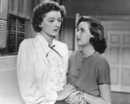 Myrna Loy as Milly (L) talks with Teresa Wright as her daughter Peggy about having a good marriage in a scene from "The Best Years of Our Lives." (Samuel Goldwyn Pictures)
