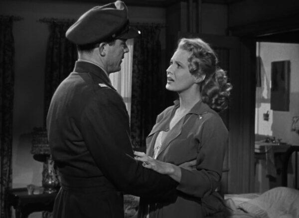 Dana Andrews as Captain Fred returns to Virginia Mayo as his wife Marie in a tense meeting in "The Best Years of Our Lives." (Samuel Goldwyn Pictures)