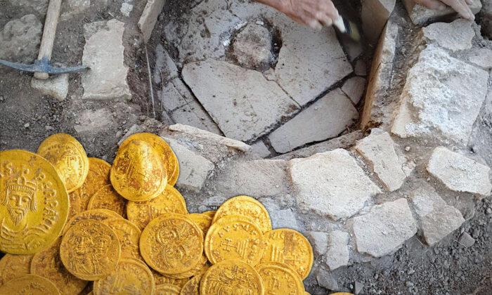 Archeologists Unearth 44 Pure Gold Byzantine Coins Stashed in Stone Wall During Invasion 1,400 Years Ago