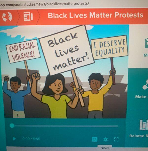 Screenshot of a Black Lives Matter lesson in a popular education app. (Courtesy of Aimee Urista)