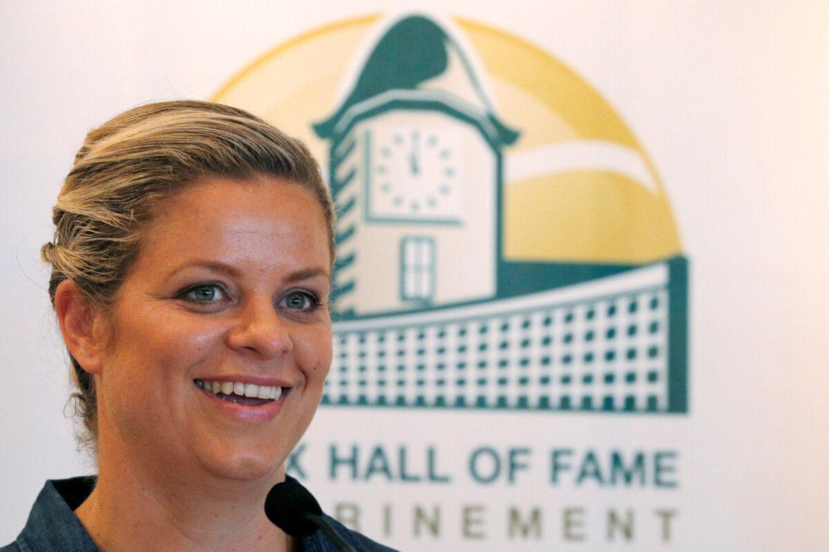 Kim Clijsters of Belgium smiles during a news conference before being inducted into the International Tennis Hall of Fame in Newport, R.I., on July 22, 2017. (Brian Snyder/Reuters)