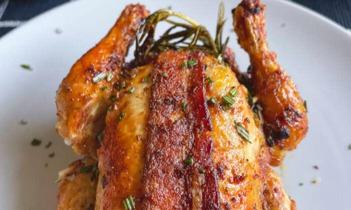 Enjoy Bacon-Wrapped Air-Fryer Cornish Hens in Just 35 Minutes
