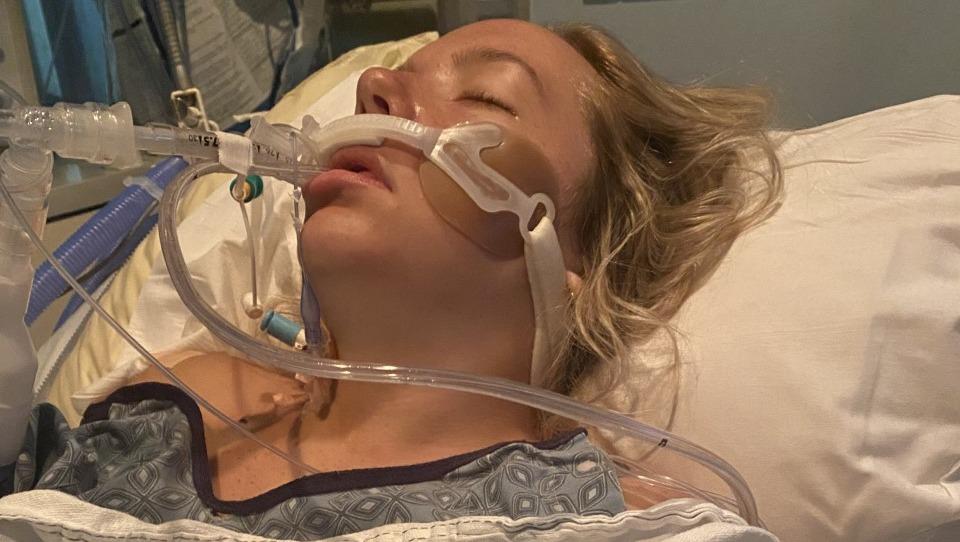 Addison Bethea in hospital after she survived a near-fatal shark attack. (Courtesy of <a href="https://www.facebook.com/FightLikeAddison">Fight Like Addison</a>)