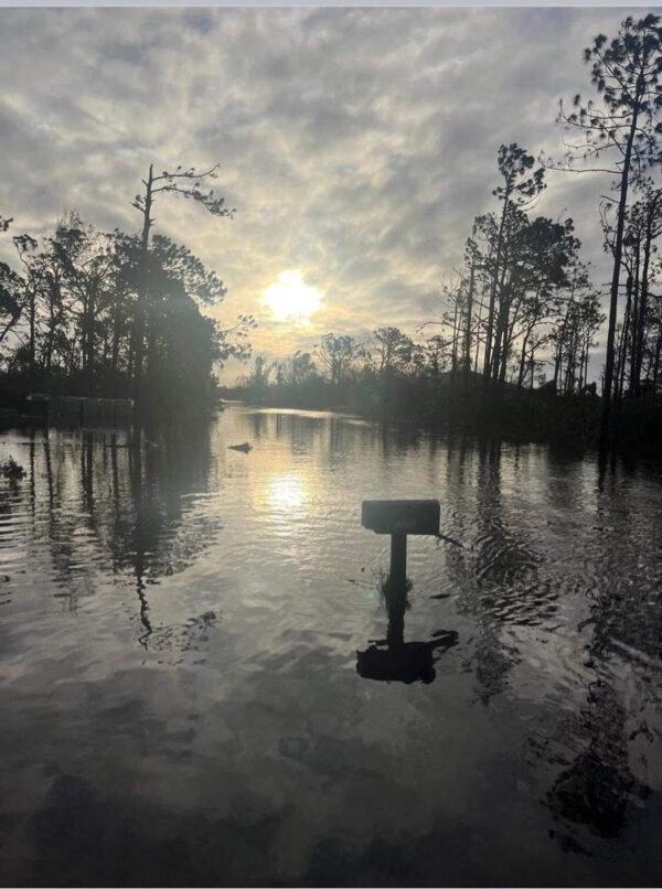 Photo at sunrise in the aftermath of Hurricane Ian, as seen from the home of Monica Cody on Drysdale Avenue in Port Charlotte, Fla., on Sept. 30, 2022. (Courtesy of Monica Cody)