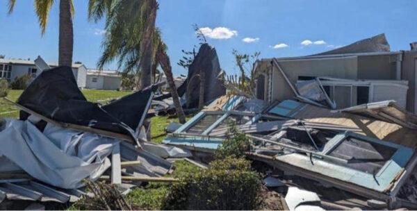 A photo of what remains of the home of Monica Cody's uncle, Patrick Skrip, in Holiday Lakes, Port Charlotte, Fla., in the aftermath of hurricane Ian on Sept. 30, 2022. (Courtesy of Monica Cody)