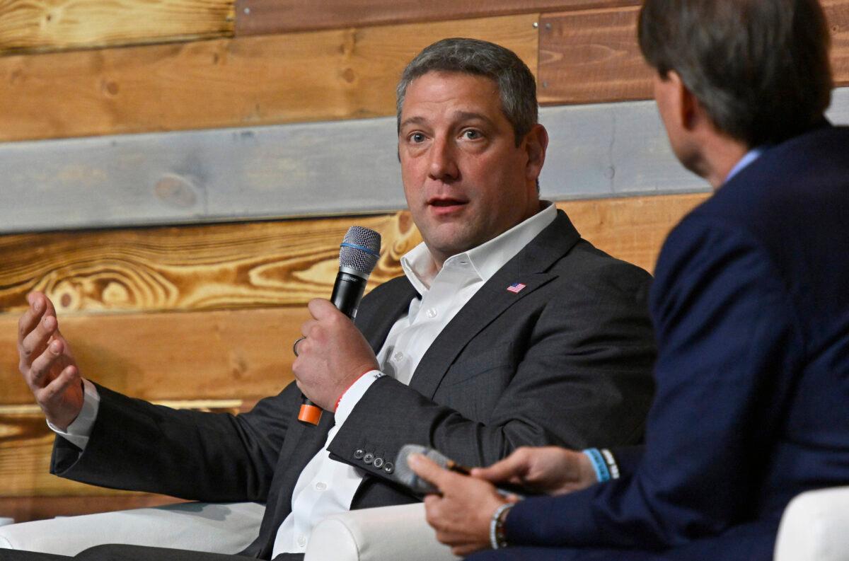 Congressman Tim Ryan speaks during Mindfulness in America on the Inspire Stage during the third day of Wellness Your Way Festival at the Duke Energy Convention Center on Oct. 13, 2019 in Cincinnati, Ohio. (Duane Prokop/Getty Images for Wellness Your Way Festival)