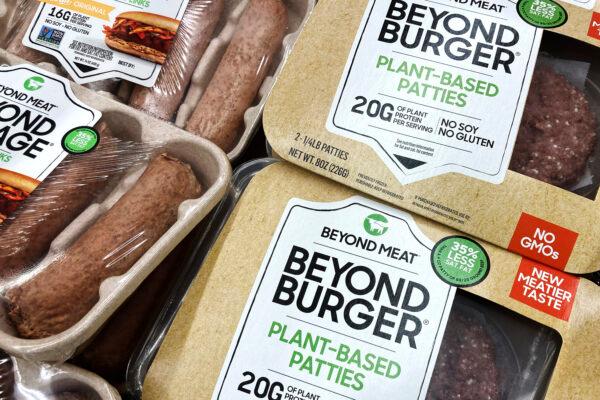 Beyond Meat products are seen in a refrigerated case inside a grocery store in Mount Prospect, Ill., on Feb. 19, 2022. (Nam Y. Huh/AP Photo)