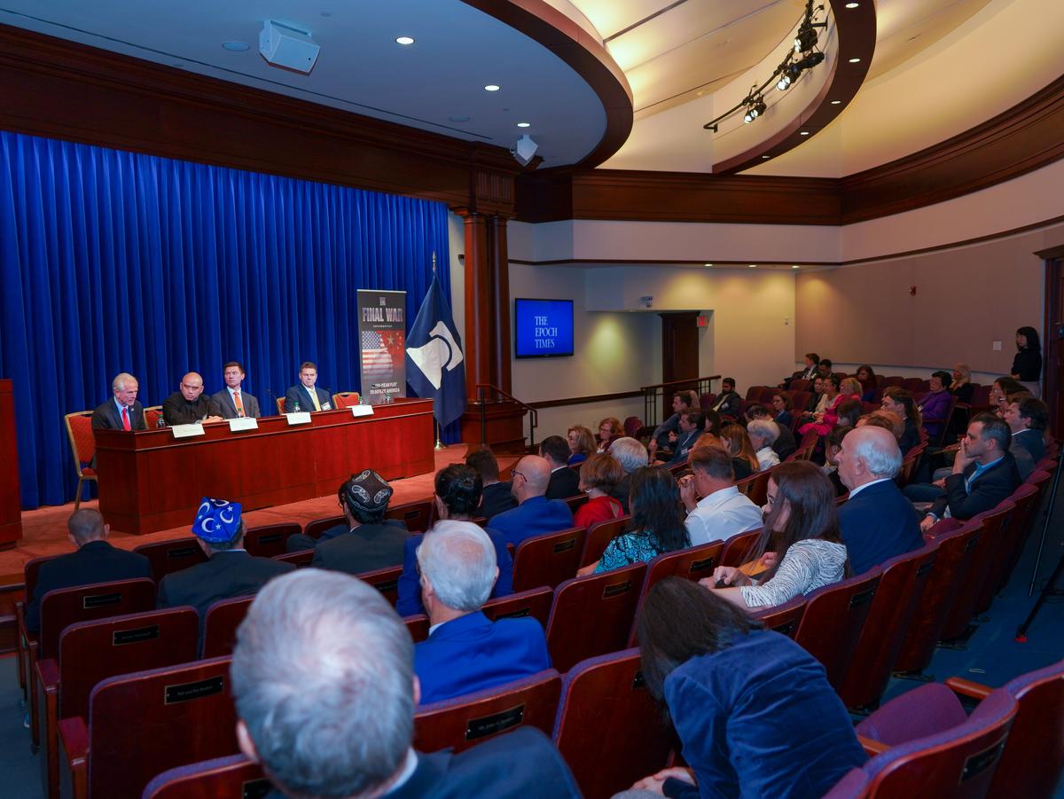 A panel discussion for the first screening of The Epoch Times's documentary “The Final War—A 100-Year Plot to Defeat America” at The Heritage Foundation in Washington on Oct. 13, 2022. (Chen Lei/NTD)