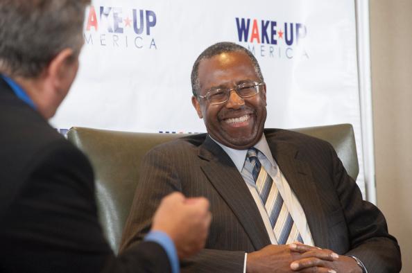 Dr. Ben Carson is interviewed during a live streaming of "Wake Up America" in 2014 in Scottsdale, Ariz. Carson is a retired neurosurgeon whose latest book, co-authored with his wife, Candy, opposes the push toward socialism that is happening in America today. (Laura Segall/Getty Images)