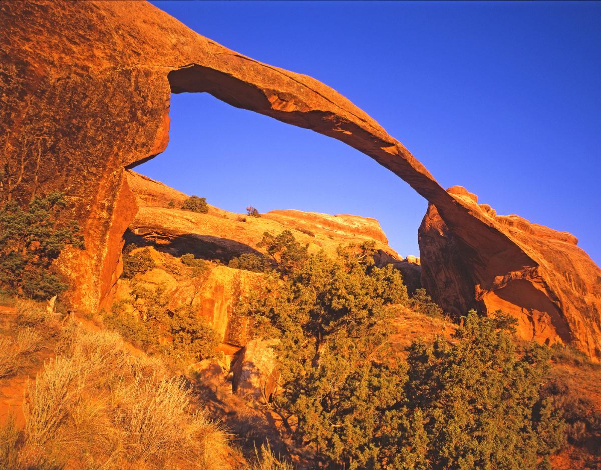 Landscape Arch at Arches National Park is just one of the natural wonders in Utah's five national parks. (Photo courtesy of Tom Till.)