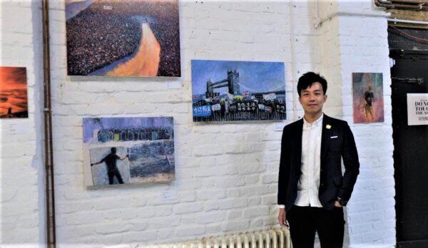 Ricker Choi's paintings are on display in London, UK. (Courtesy of Ricker Choi)
