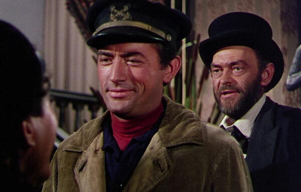 Gregory Peck as Captain Jonathan Clark (C) along with right-hand man John McIntire as Deacon Greathouse in “The World in His Arms.” (Universal-International)