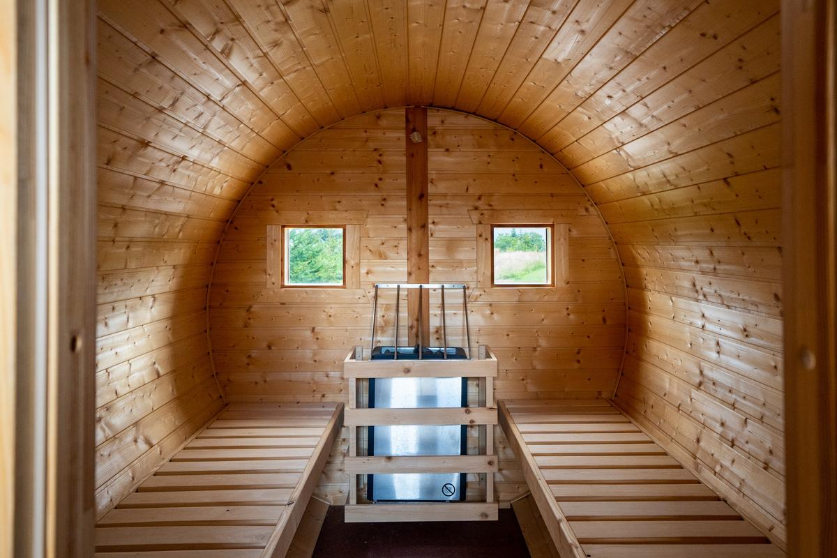 Owners and guests can enjoy the home’s Finnish sauna, complimented by a steam bath. (Courtesy of the property owners, Sotheby's Concierge Auctions)