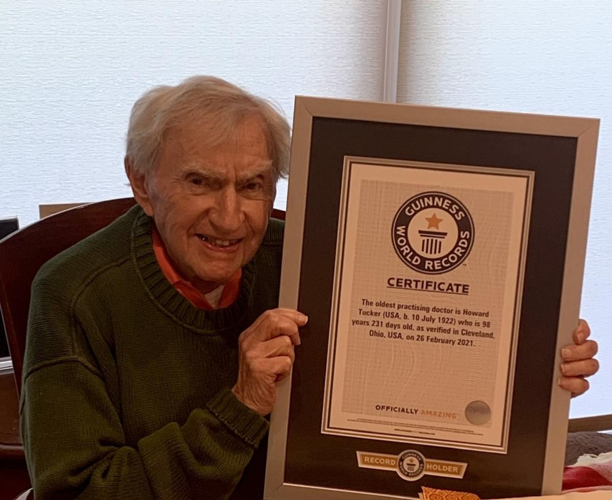 Dr. Howard Tucker with his Guinness World Records certificate. (Courtesy of What's Next? Movie via Guinness World Records)