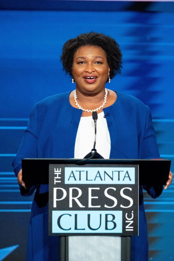 Stacey Abrams, Democrat nominee for governor of Georgia, at the Atlanta Press Club debate on Oct. 17, 2022. (Ben Gray/AP Photo)