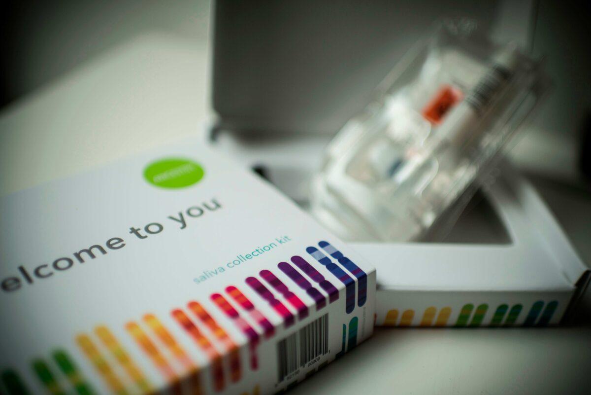 A saliva collection kit for DNA testing displayed in Washington on Dec. 19, 2018. (Eric Baradat/AFP via Getty Images)