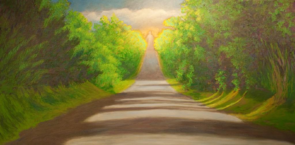 A painting by Howard Storm depicts a path with a divine destination. (Courtesy of <a href="https://www.facebook.com/profile.php?id=100023131395216">Howard Storm</a>)