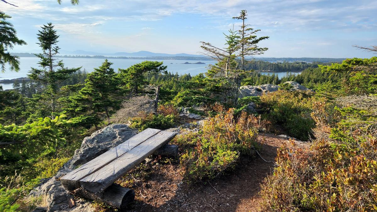 From the top of Tip Toe Mountain on Vinalhaven Island, Maine, there's a view of the Fox Islands, Penobscot Bay, and the mountains of coastal Maine. (Courtesy of Simon Peter Groebner/Minneapolis Star Tribune/TNS)