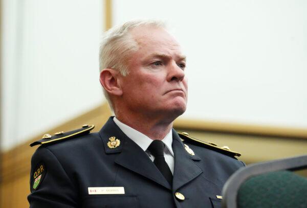 Pat Morris of the OPP waits to appear as a witness at the Public Order Emergency Commission in Ottawa on Oct. 19, 2022. (The Canadian Press/Sean Kilpatrick)