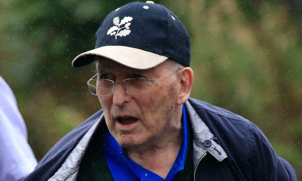 Lord Janner arrives back at home, after appearing at Westminster Magistrates Court over 22 historic child sex abuse charges, in London on Aug. 14, 2015. (Jonathan Brady/PA Wire)