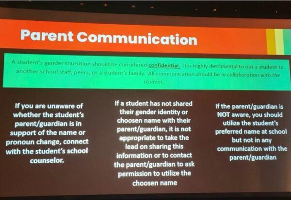 Houston-area teacher and staff training slide presented this school year. (Courtesy of Julie Pickren)