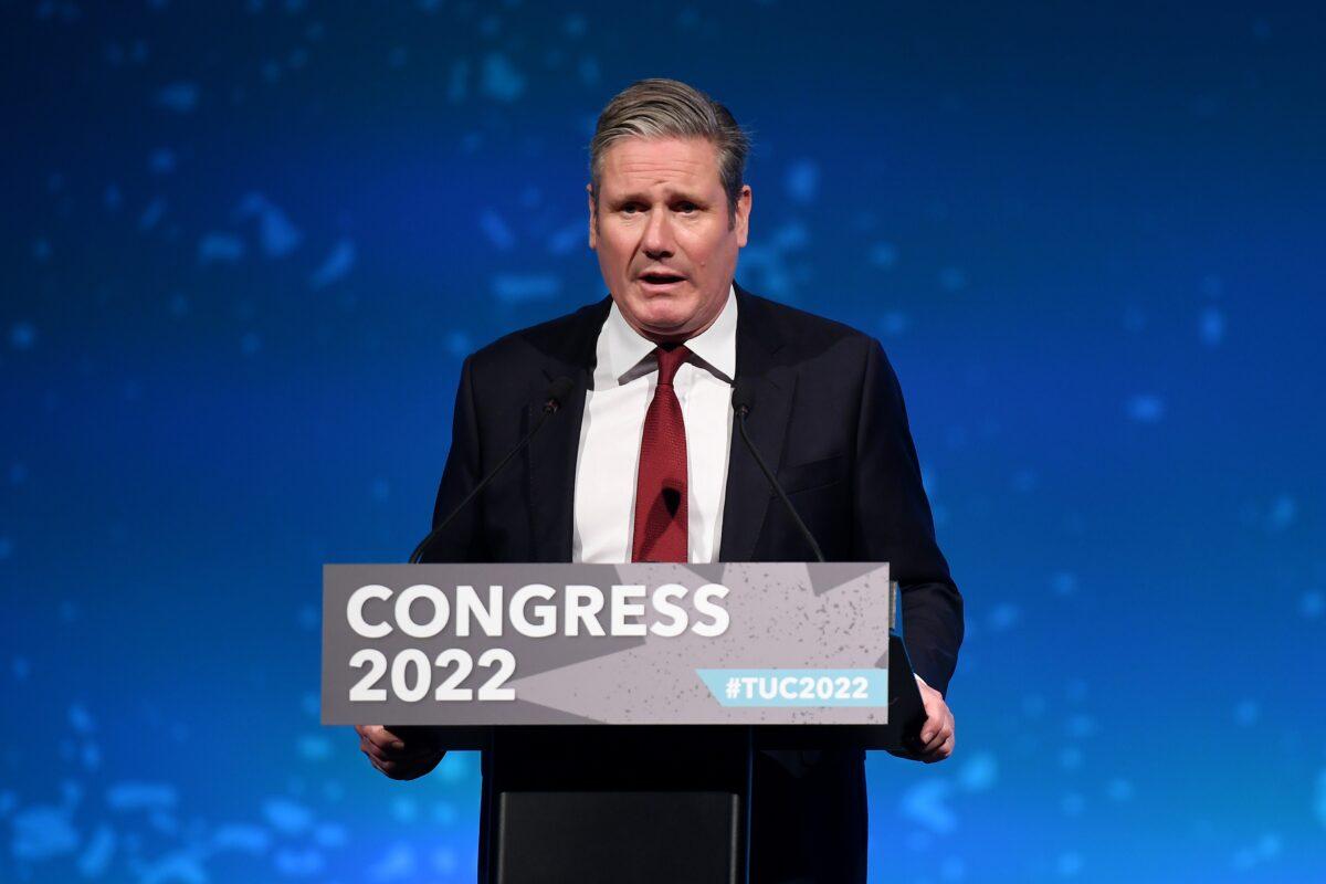 Labour leader Keir Starmer speaks during the TUC Conference at Brighton Centre in Brighton, UK, on Oct. 20, 2022. (Chris J Ratcliffe/Getty Images)
