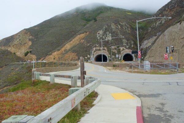The Tom Lantos tunnels next to the southern parking lot at Devil’s Slide. (Courtesy of Karen Gough)