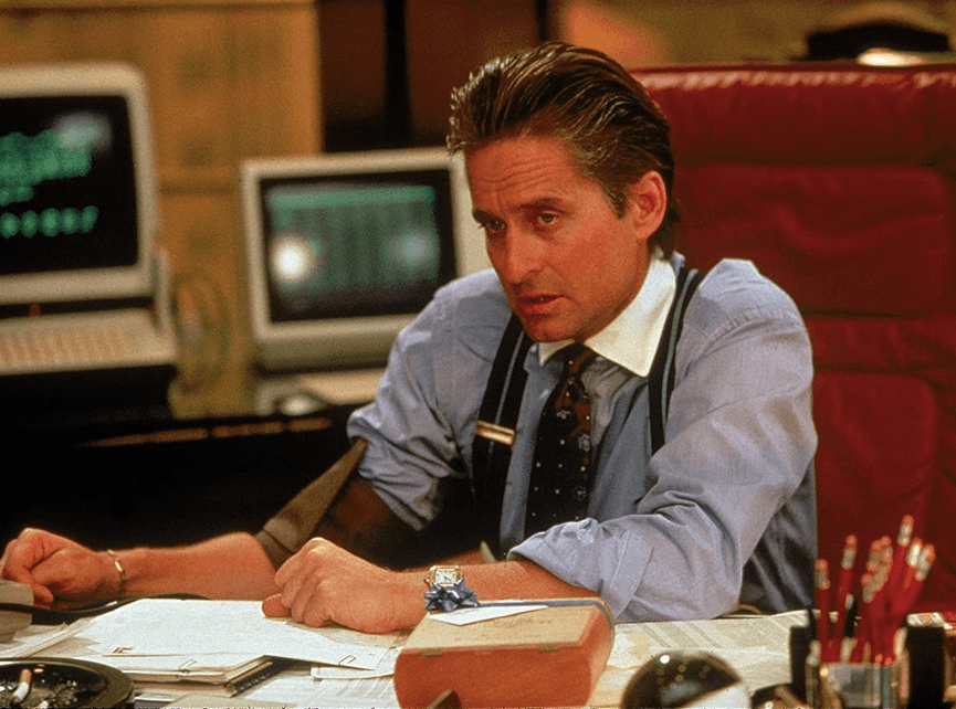 Gordon Gekko (Michael Douglas), in Oliver Stone's "Wall Street." (20th Century Fox)