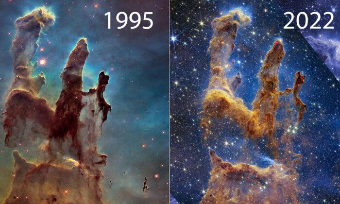 How It Started, How It’s Going: NASA Releases New Space Telescope Photo of ‘Pillars of Creation’ Nebula, Star Nursery