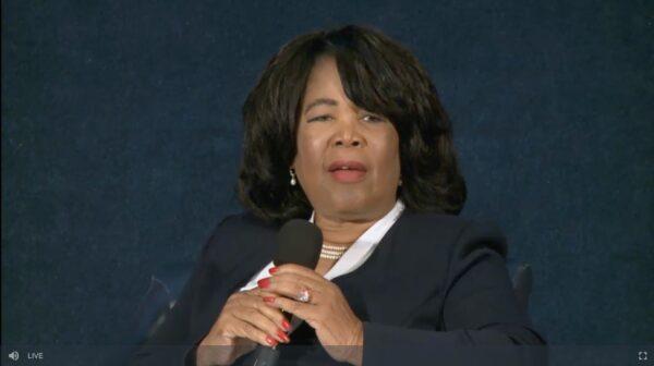 Peggy Carr, the National Center for Education Statistics commissioner, presents national math and reading test results of fourth and eighth graders of the Nation's Report Card in Washington, on Oct. 24, 2022. (Screenshot via The Epoch Times)