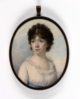 Miniature of Mrs. Joseph Manigault (Charlotte Drayton), circa 1801, by Edward Greene Malbone. Watercolor on oval ivory; 2 3/4 inches by 2 1/4 inches. Smithsonian American Art Museum. (Public Domain)