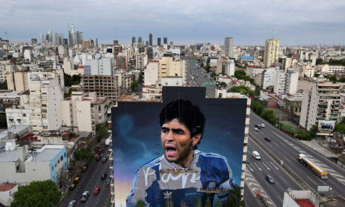 Giant New Mural Celebrates 'Warrior' Maradona in Buenos Aires