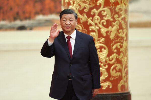 Chinese leader Xi Jinping attends the meeting between members of the standing committee of the Political Bureau of the 20th CCP Central Committee and Chinese and foreign journalists at The Great Hall of People in Beijing on Oct. 23, 2022. (Lintao Zhang/Getty Images)