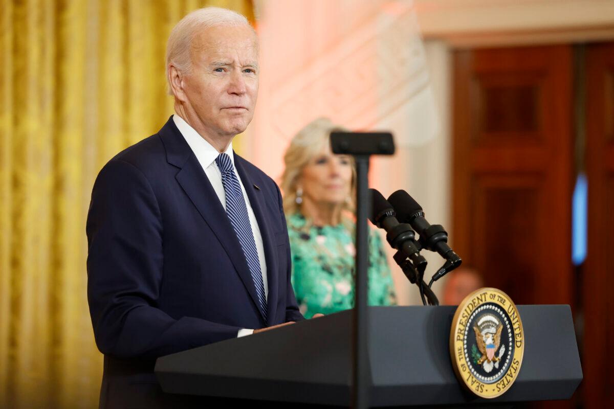 President Joe Biden speaks in the East Room of the White House in Washington on Oct. 24, 2022. (Anna Moneymaker/Getty Images)