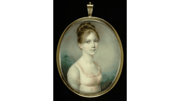 Miniature of Henry B. Bounetheau’s aunt, circa 1804, by Edward Greene Malbone. Watercolor on oval ivory; 2 3/4 inches by 2 1/4 inches. Smithsonian American Art Museum. (Public Domain)