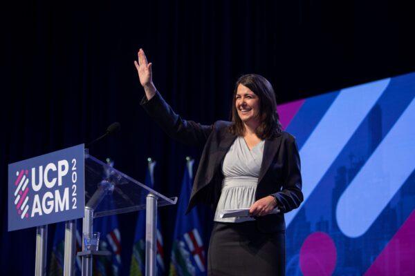 Alberta Premier Danielle Smith speaks at the United Conservative Party AGM near Edmonton on Oct. 22, 2022. (Amber Bracken/The Canadian Press)