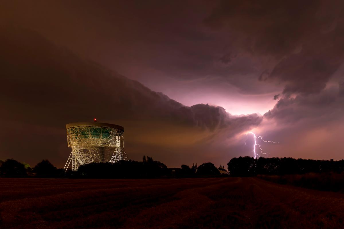 "Lightning Storm Over Jodrell Bank" by Melvin Nicholson. (Courtesy of Melvin Nicholson/<a href="https://www.lpoty.co.uk/">Landscape Photographer of the Year</a>)