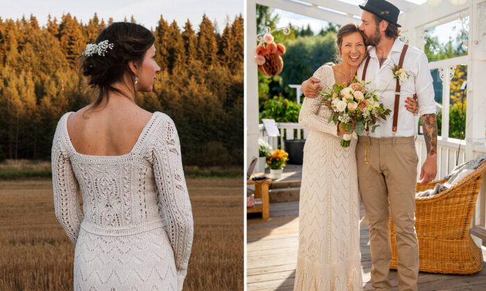 ‘It Felt Very Special’: Woman Designs and Knits Her Own Wedding Dress in 6 Weeks for $400