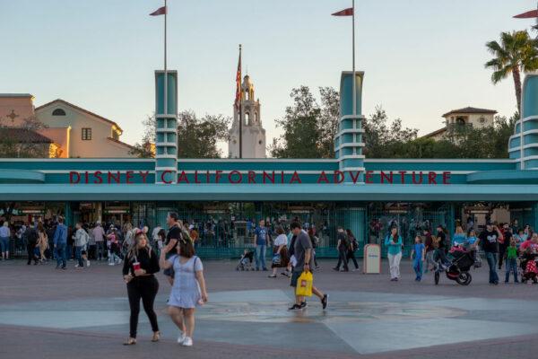 Visitors attend Disney California Adventure theme park in Anaheim, Calif., on Feb. 25, 2020. (David McNew/Getty Images)