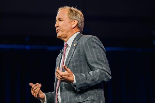 Texas Attorney General Ken Paxton speaks during the Conservative Political Action Conference CPAC held at the Hilton Anatole in Dallas on July 11, 2021. (Brandon Bell/Getty Images)