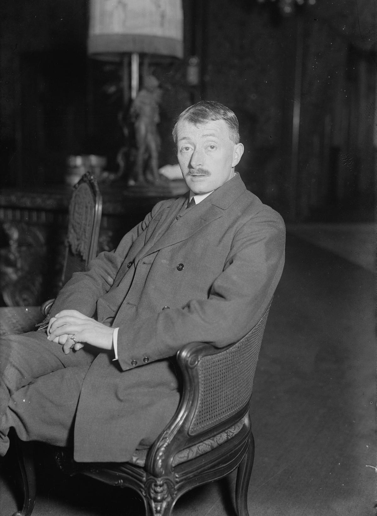 In his personal life, John Masefield celebrated and relished in the simple joys of living. Portrait of Masefield taken in 1916. (Public Domain)