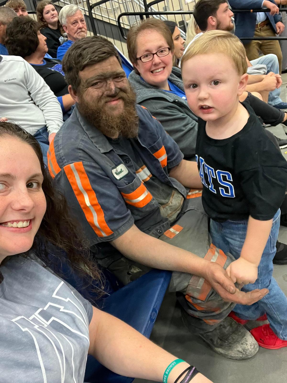 Micheal Joe McGuire attends the University of Kentucky's men's basketball game with his family at Appalachian Wireless Arena in Pikeville, Kentucky. (Courtesy of Mollie McGuire)