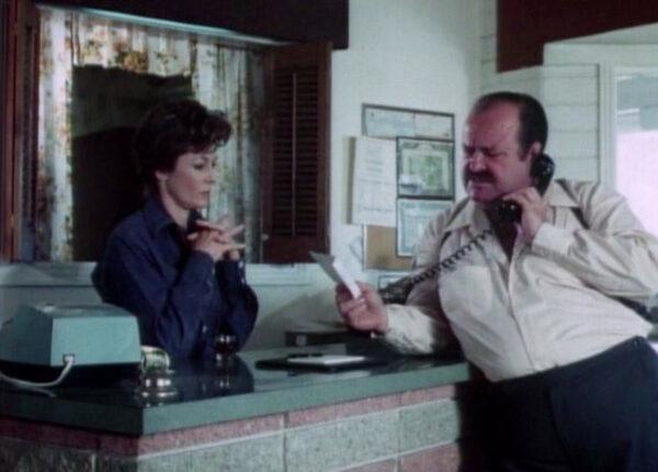 Diana Langston (Vera Miles) needs help and Cannon (William Conrad) is just the man for the job, in “Cannon.” (Quinn Martin Productions)