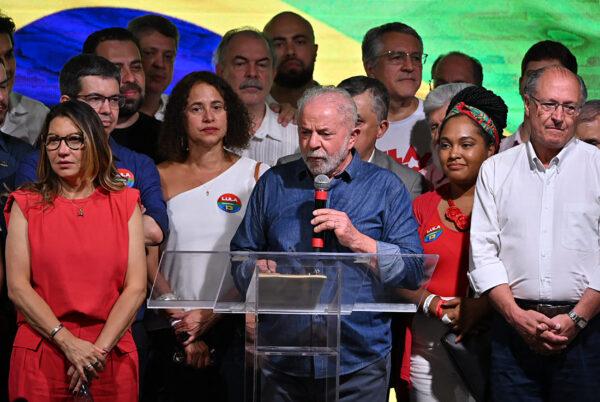 Brazil's Luiz Inácio Lula da Silva speaks after winning the presidential runoff election on Oct. 30, 2022. (Nelson Almeida/AFP via Getty Images)