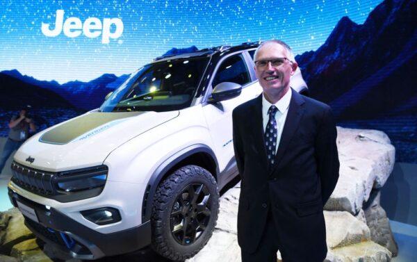 CEO of Stellantis Carlos Tavares poses following the presentation of the Jeep Avenger 4Xe Concept on the first day of the 2022 Paris auto show on October 17, 2022. (Eric PIERMONT / AFP via Getty Images)