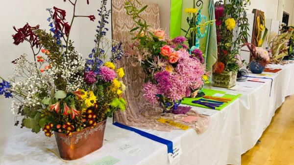 Decorated chrysanthemums at the Joan Pisani Community Center in Saratoga, Calif., on Oct. 30, 2022. (Ilene Eng/NTD)
